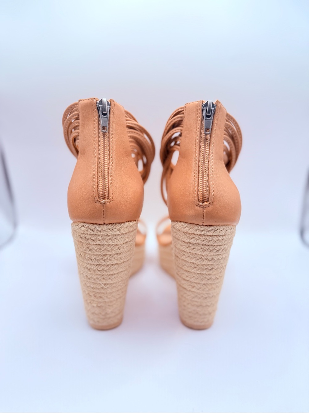 Altar’d State tan leather espadrille wedge sandals, - Picture 6 of 12